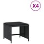Voir la diapositive 2 : VIDAXL Tabourets de jardin et coussins lot de 4 noir 41x41x36 cm rotin