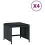 Voir la diapositive 2 : VIDAXL Tabourets de jardin et coussins lot de 4 noir 41x41x36 cm rotin