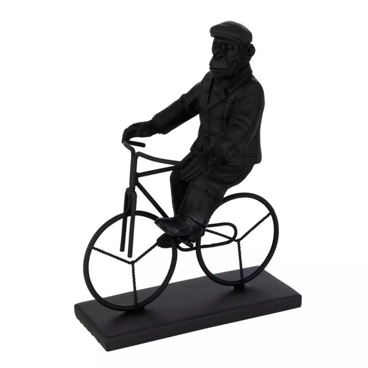 Paris Prix Statuette Déco  Singe Vélo  26cm Noir
