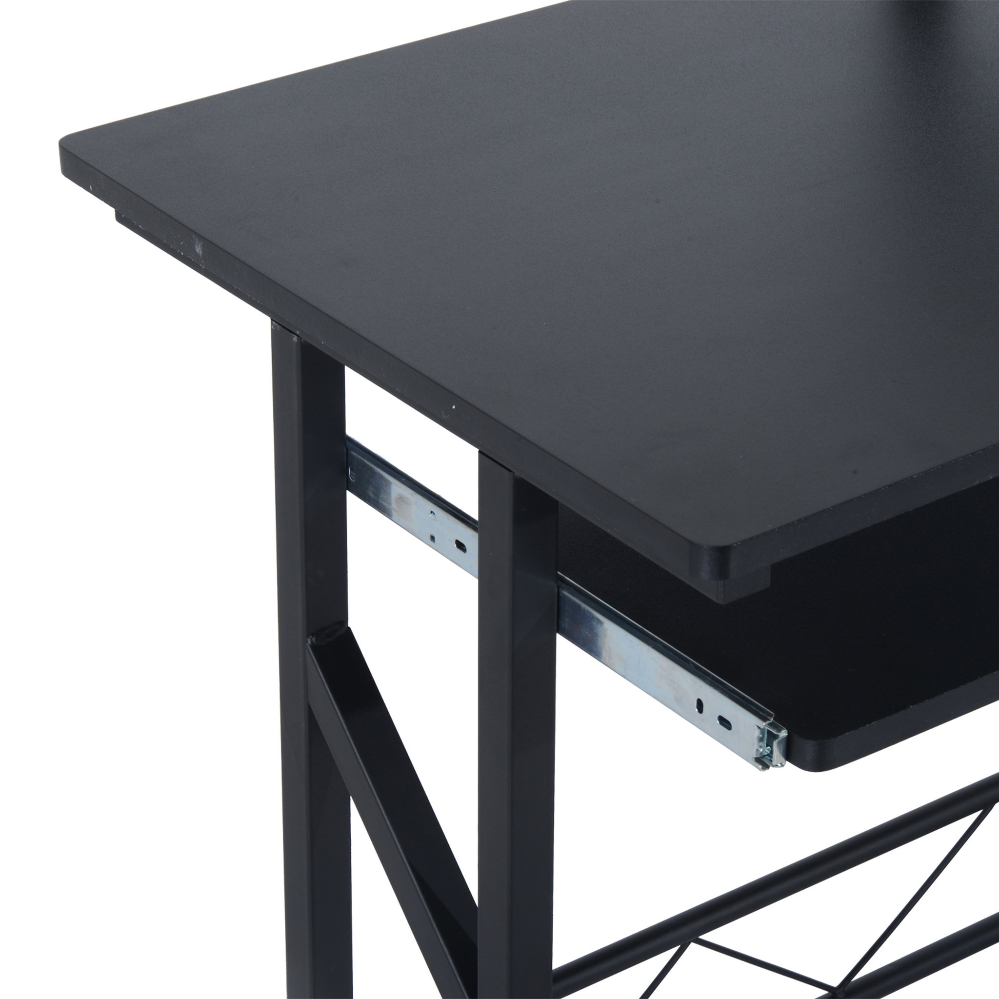 Voir la diapositive 6 : HOMCOM Bureau informatique design en mdf 90 l x 50 i x 95h cm noir