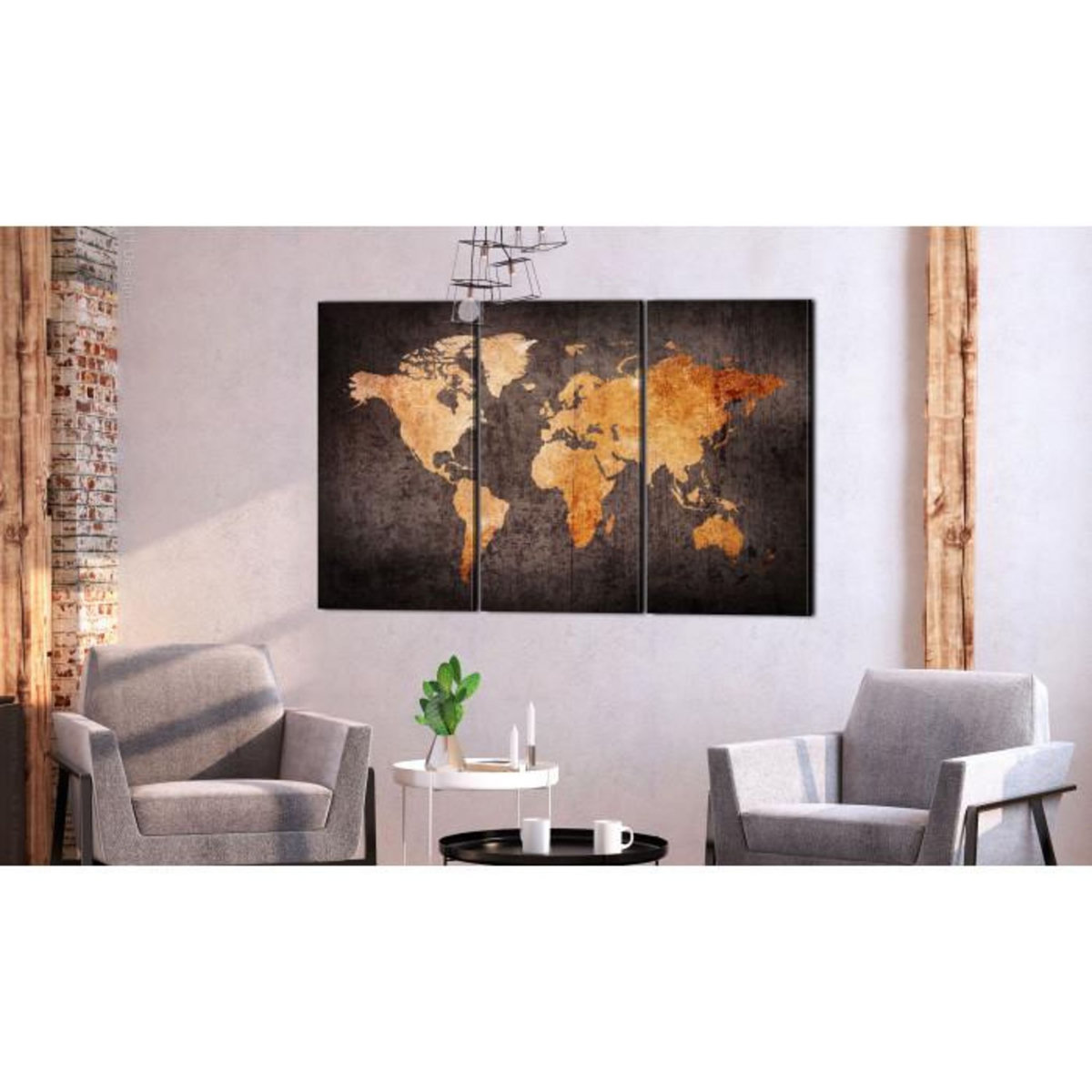 Paris Prix Tableau Imprimé  Chestnut World Map