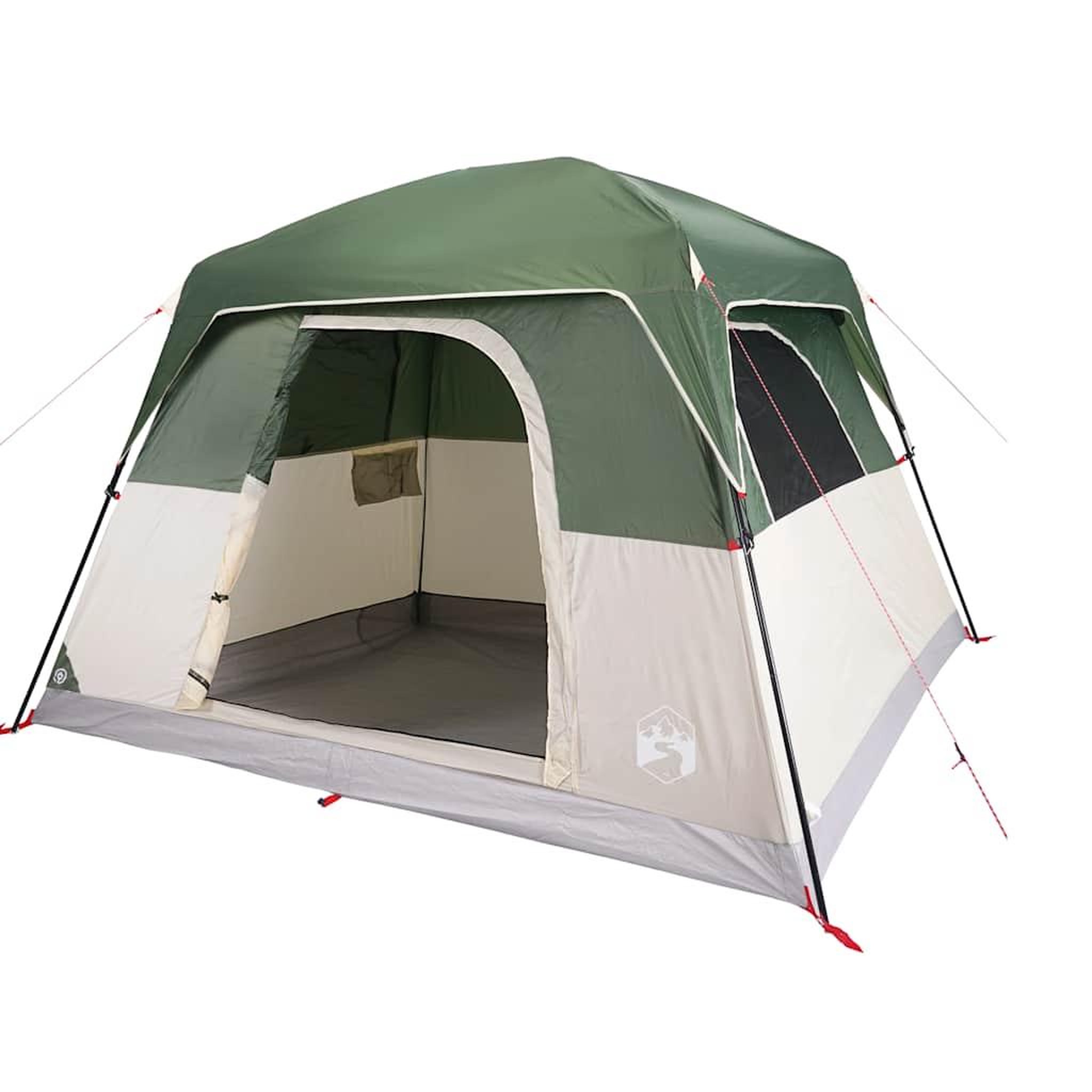 Voir la diapositive 5 : VIDAXL Tente de camping de cabine 4 personnes vert impermeable