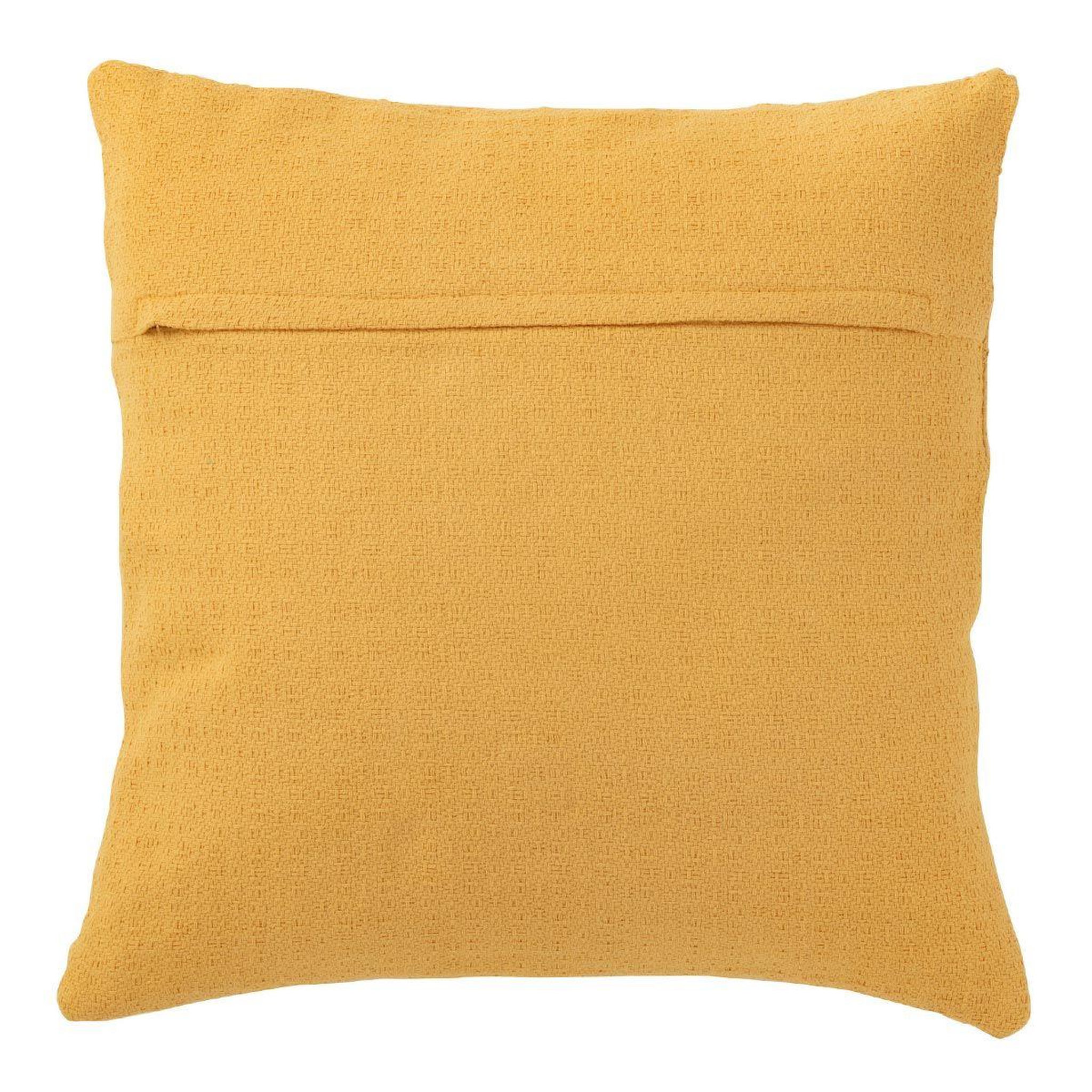 Voir la diapositive 2 : J-LINE Coussin déco  fleur  43x43cm ocre