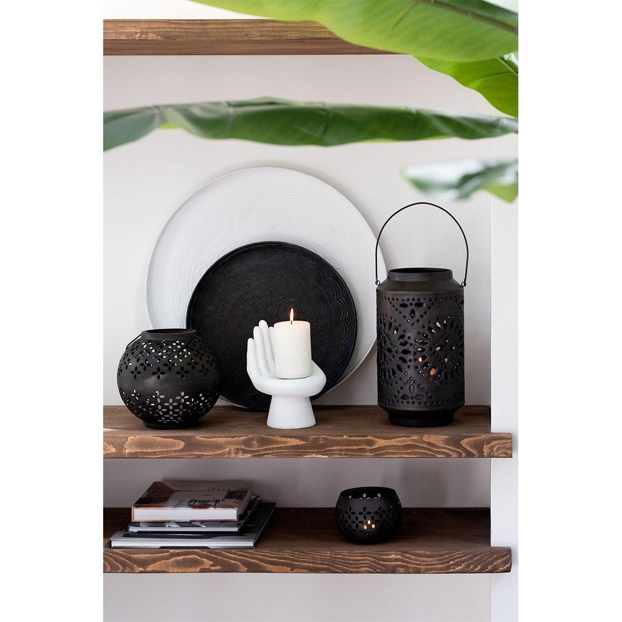 Voir la diapositive 5 : J-LINE Plateau de Service Déco  Sévilla  60cm Blanc