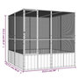 Voir la diapositive 6 : VIDAXL Cage a oiseaux Gris 213,5x217,5x211,5 cm Acier galvanise