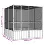 Voir la diapositive 6 : VIDAXL Cage a oiseaux Gris 213,5x217,5x211,5 cm Acier galvanise