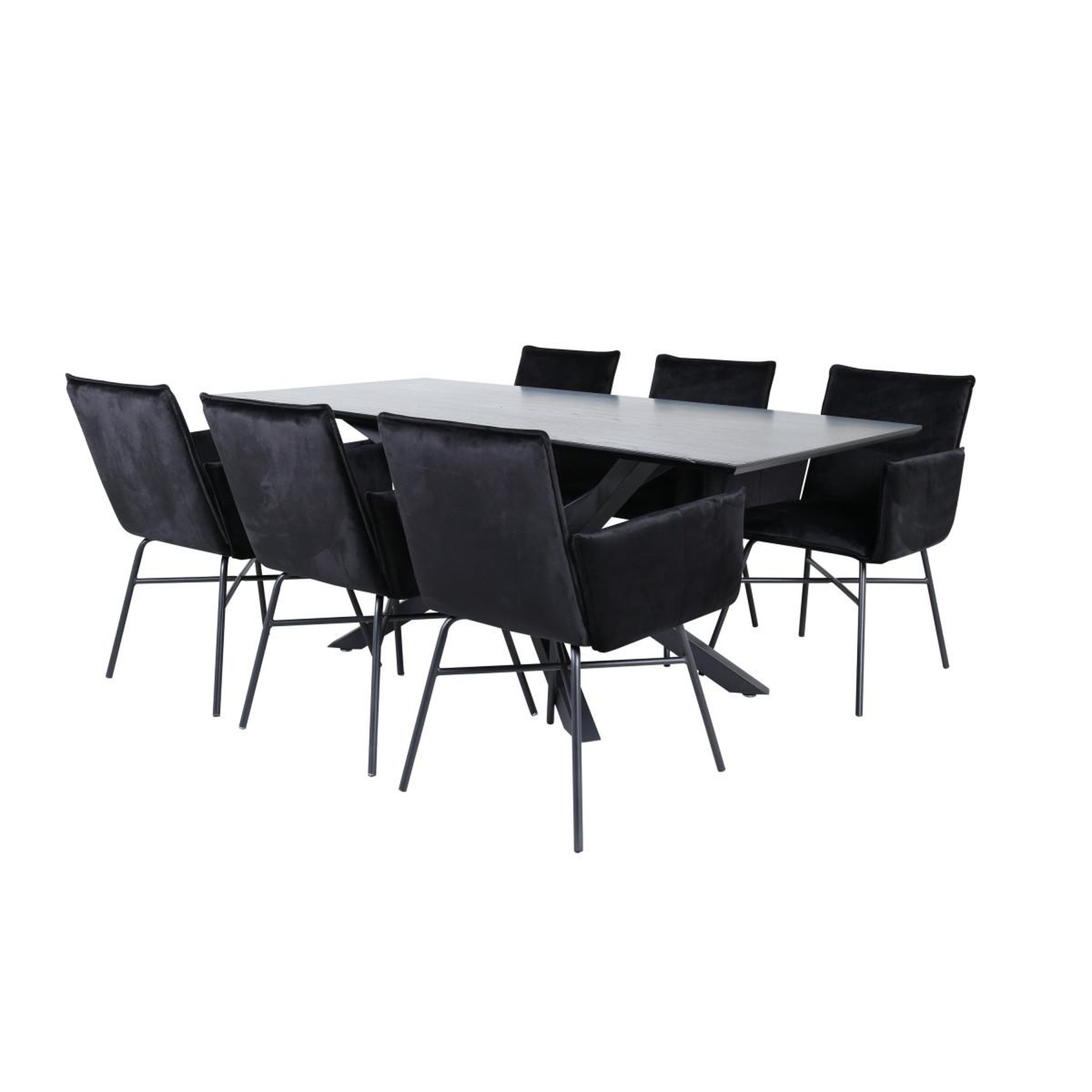 Voir la diapositive 3 : Paris Prix Ensemble table à manger & 6 chaises  piazza & petra  180cm noir