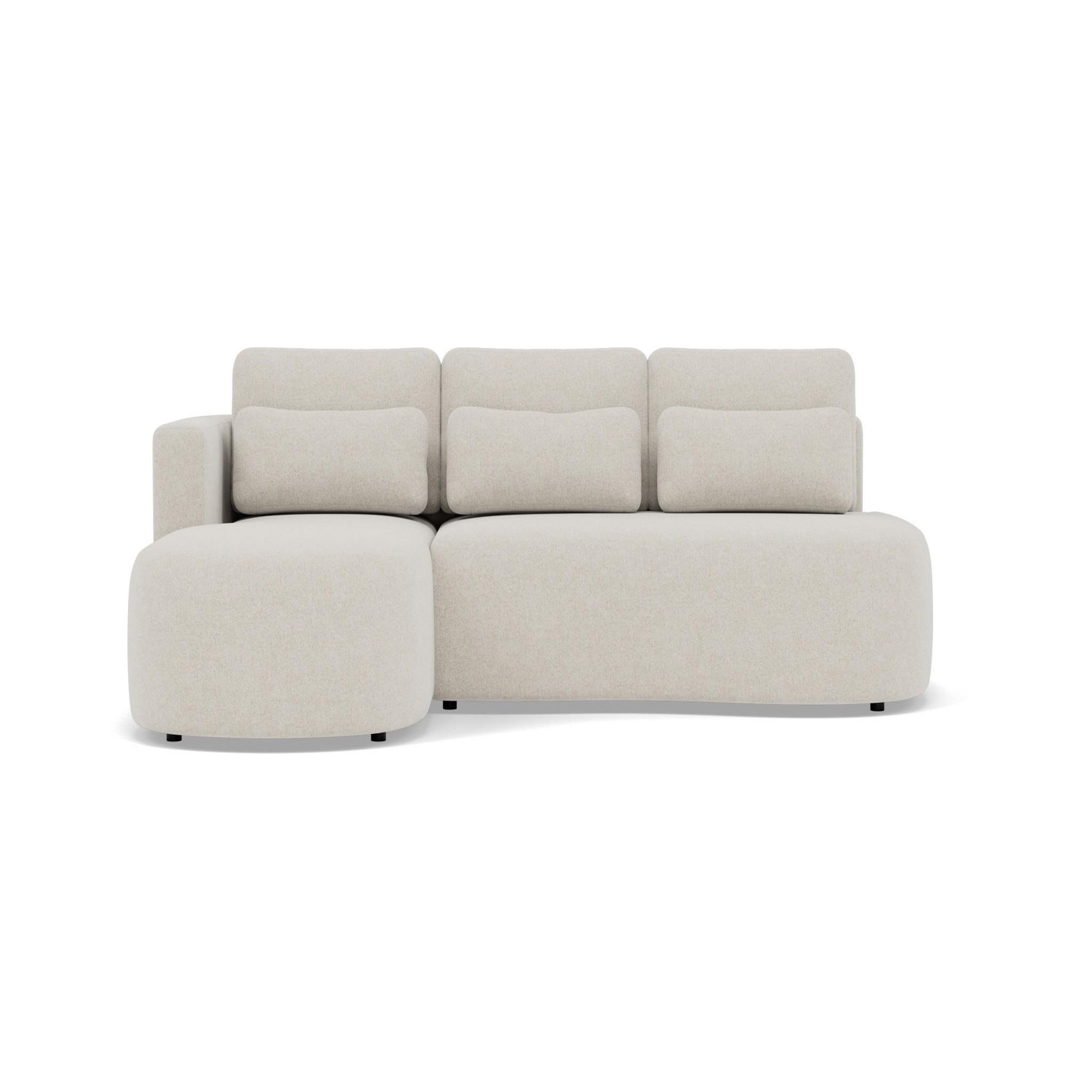 Voir la diapositive 1 : BEST MOBILIER Mahina - canapé d'angle gauche 4 places convertible avec coffre en tissu texturé