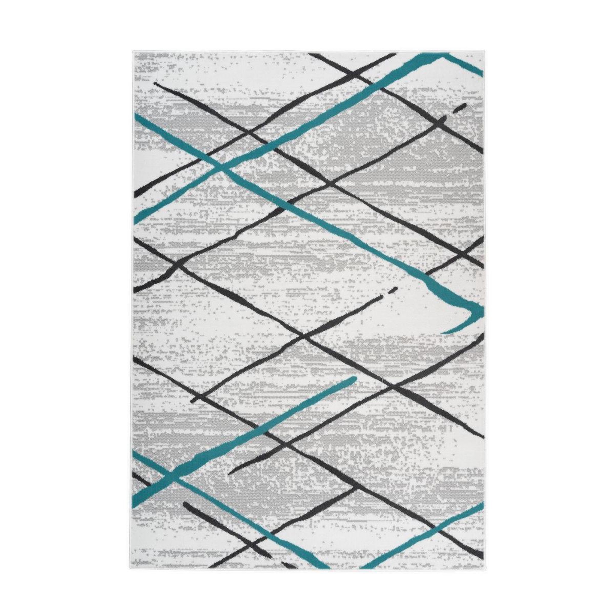 Voir la diapositive 1 : Paris Prix Tapis Rayures à Poils Courts  Vancouver I  Turquoise