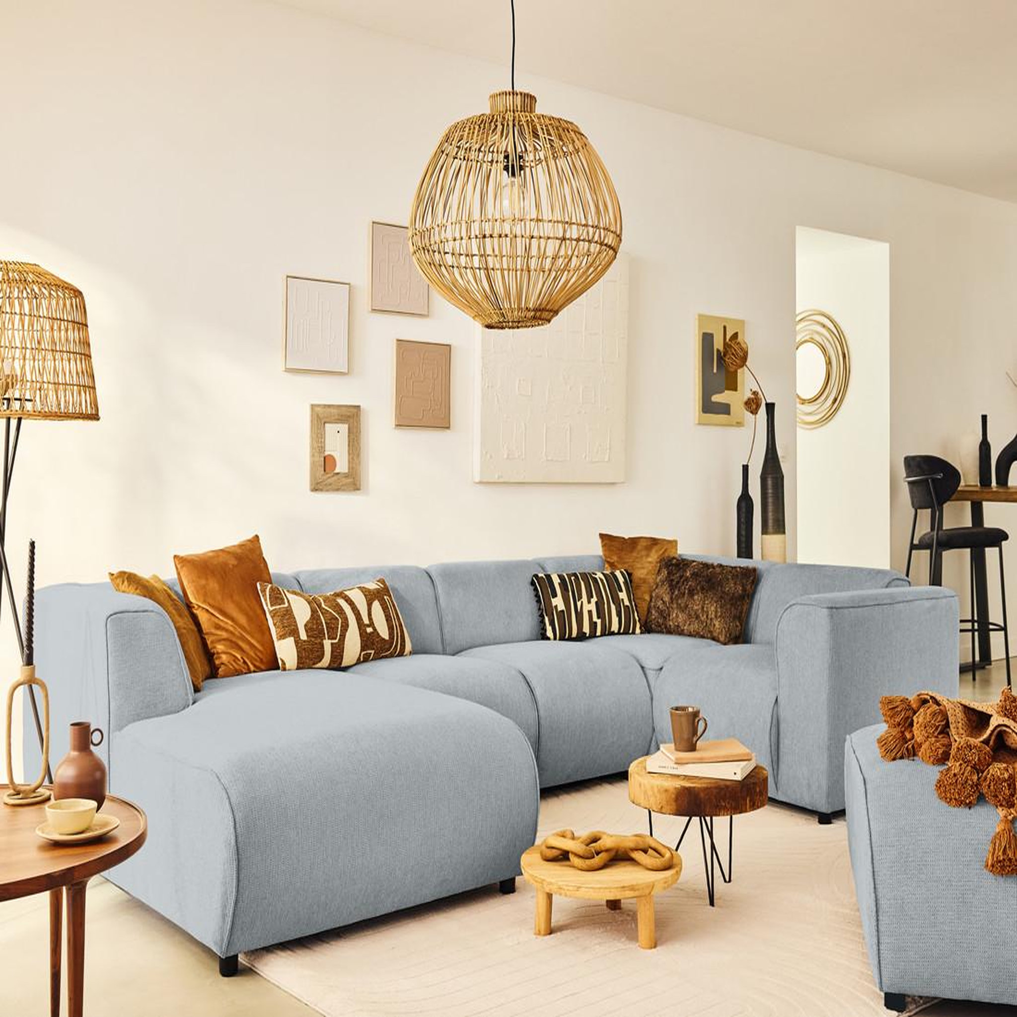 Voir la diapositive 2 : LISA DESIGN Suaro - module d'angle réversible en tissu texturé