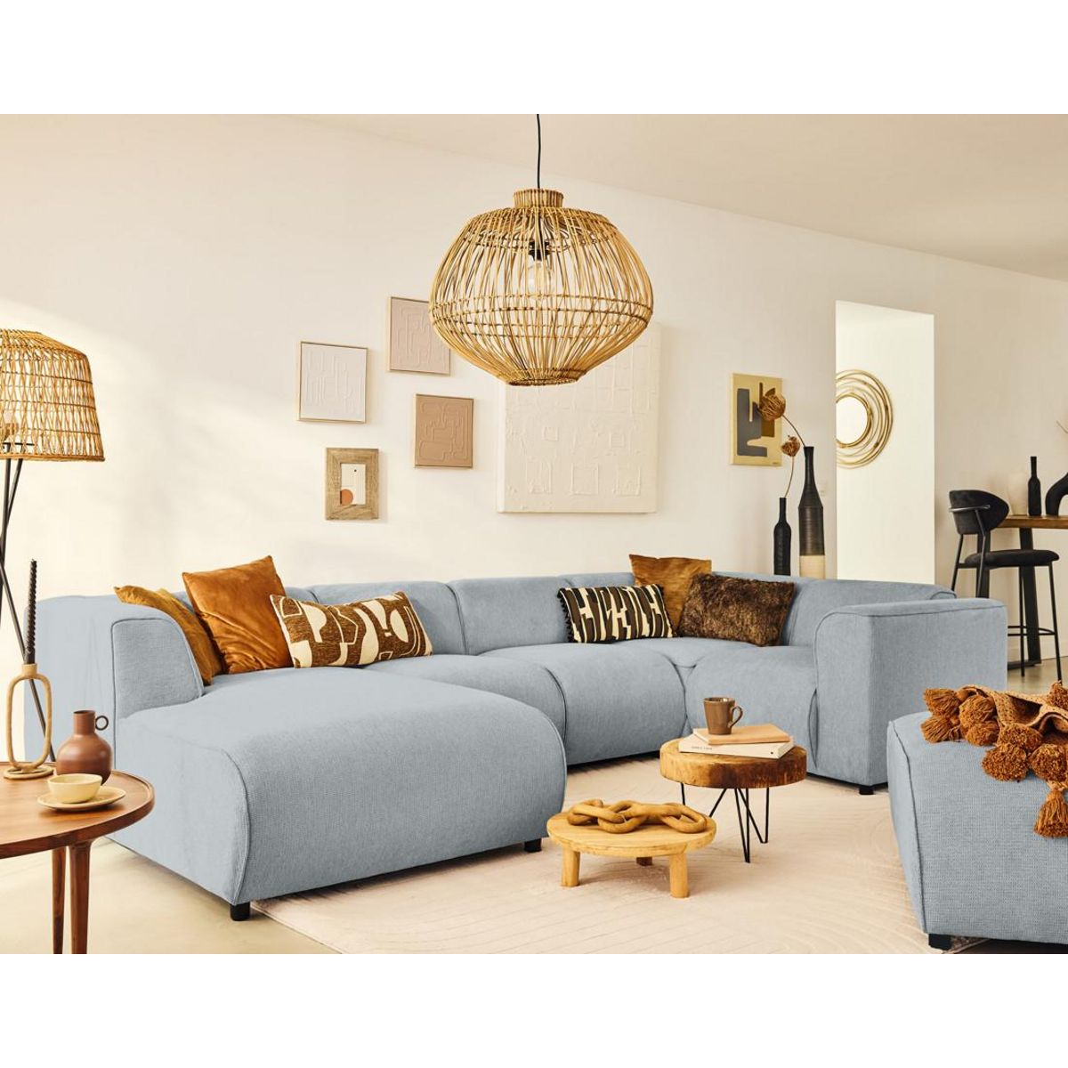 LISA DESIGN Suaro - module d'angle réversible en tissu texturé