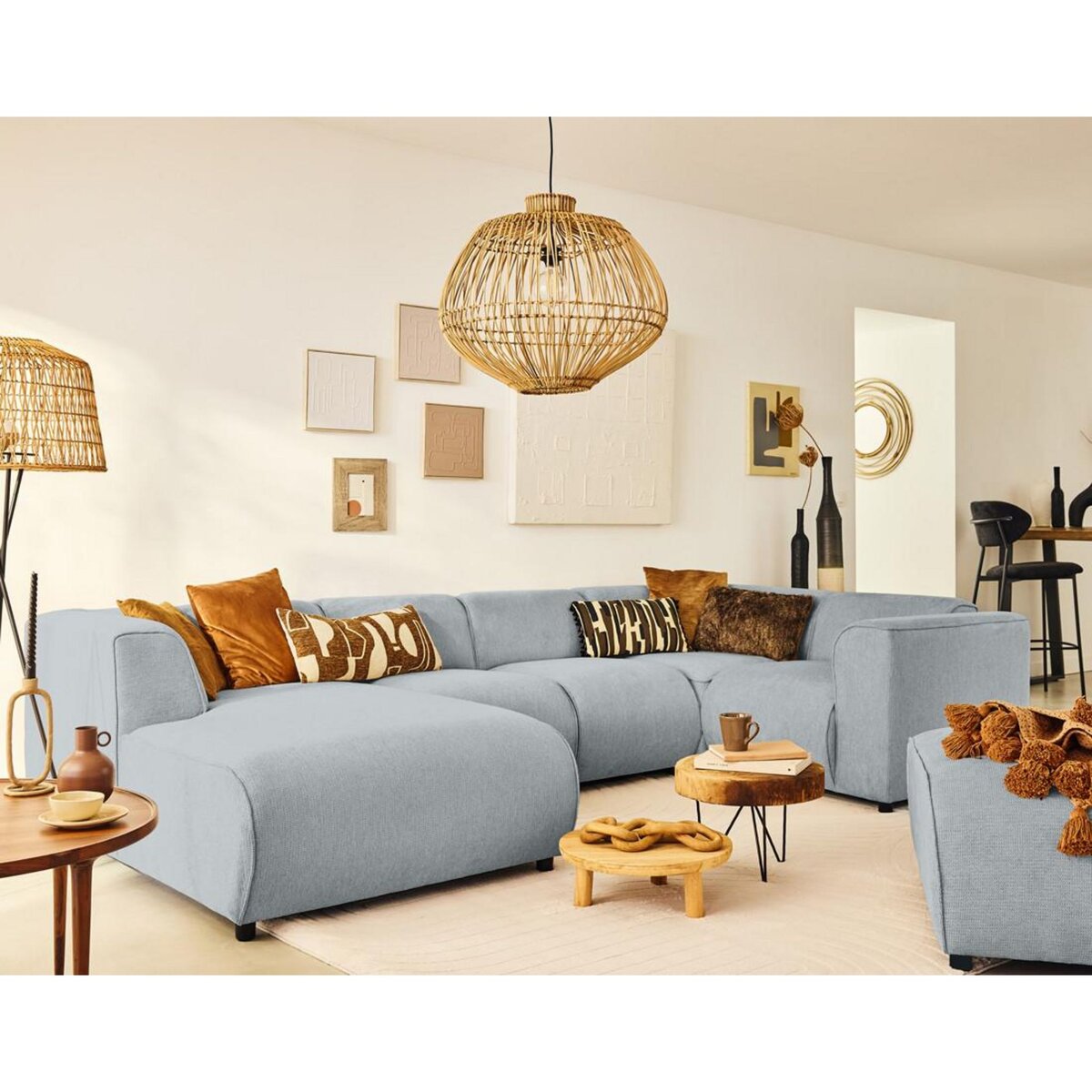 LISA DESIGN Suaro - module d'angle réversible en tissu texturé