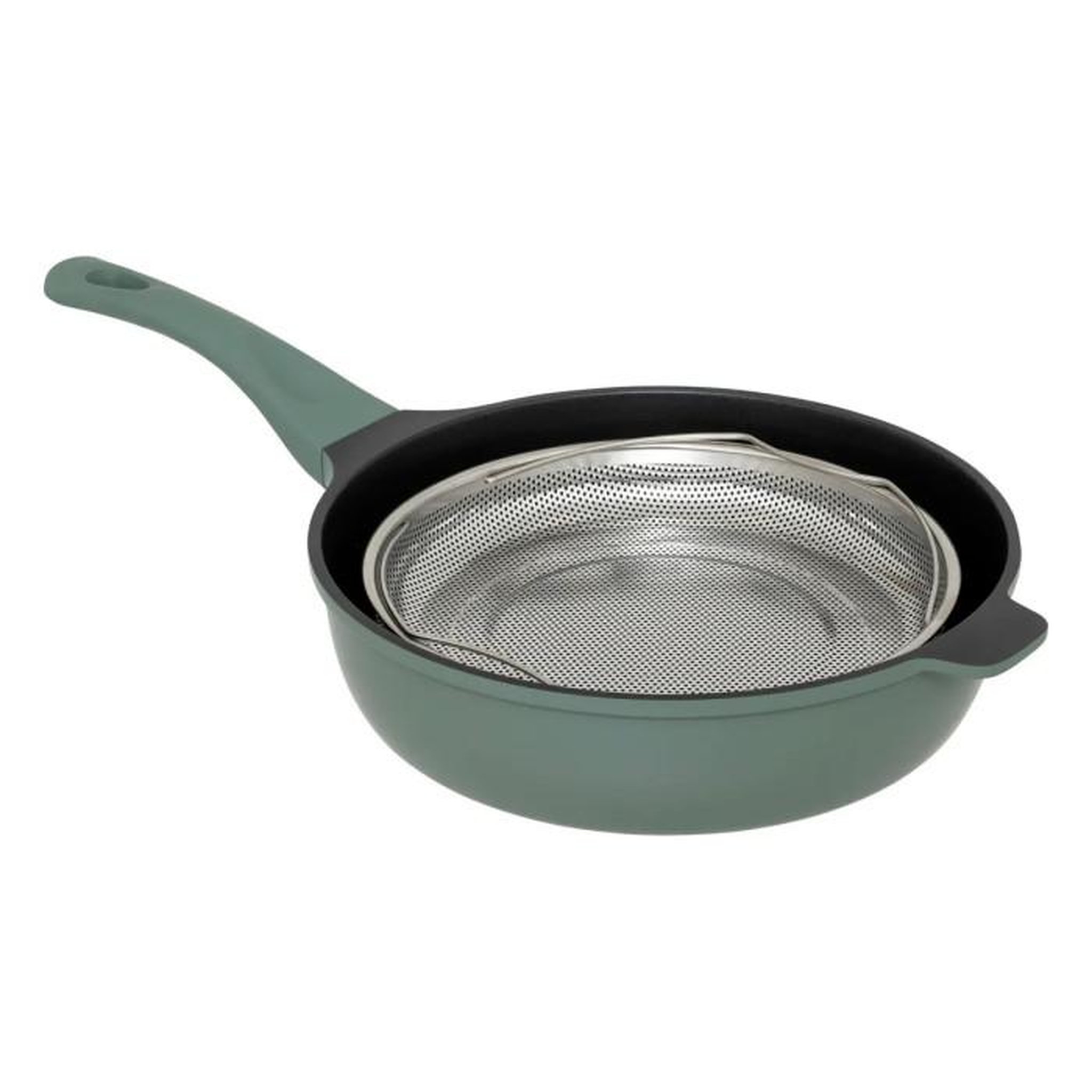 Voir la diapositive 4 : FIVE Sauteuse Avec Panier Vapeur  Kirk  28cm Vert