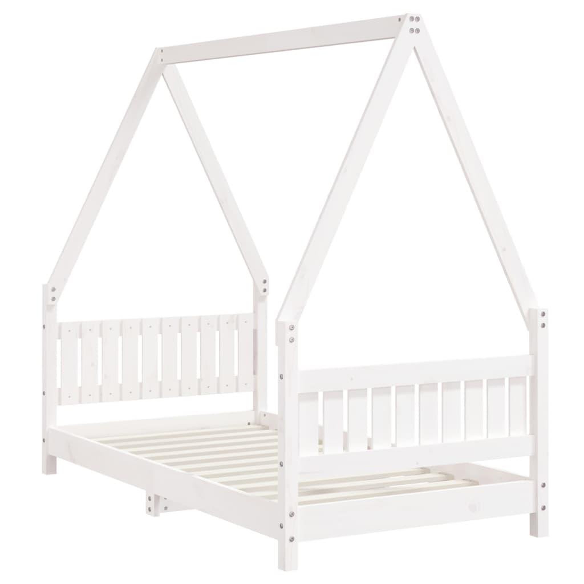 Voir la diapositive 3 : VIDAXL Cadre de lit pour enfant blanc 80x160 cm bois de pin massif