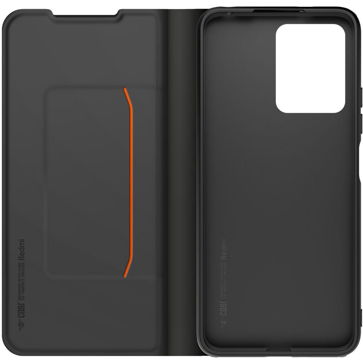 MADE FOR XIAOMI Etui avec cordon Redmi 13 4G folio noir + dragonne