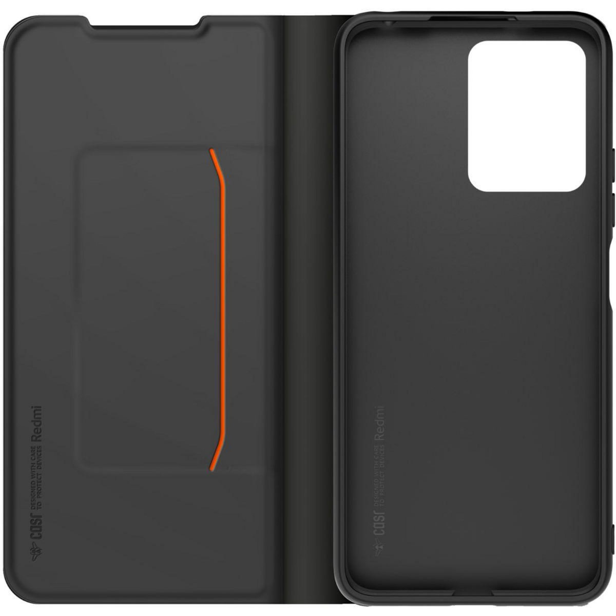 MADE FOR XIAOMI Etui avec cordon Redmi 13 4G folio noir + dragonne