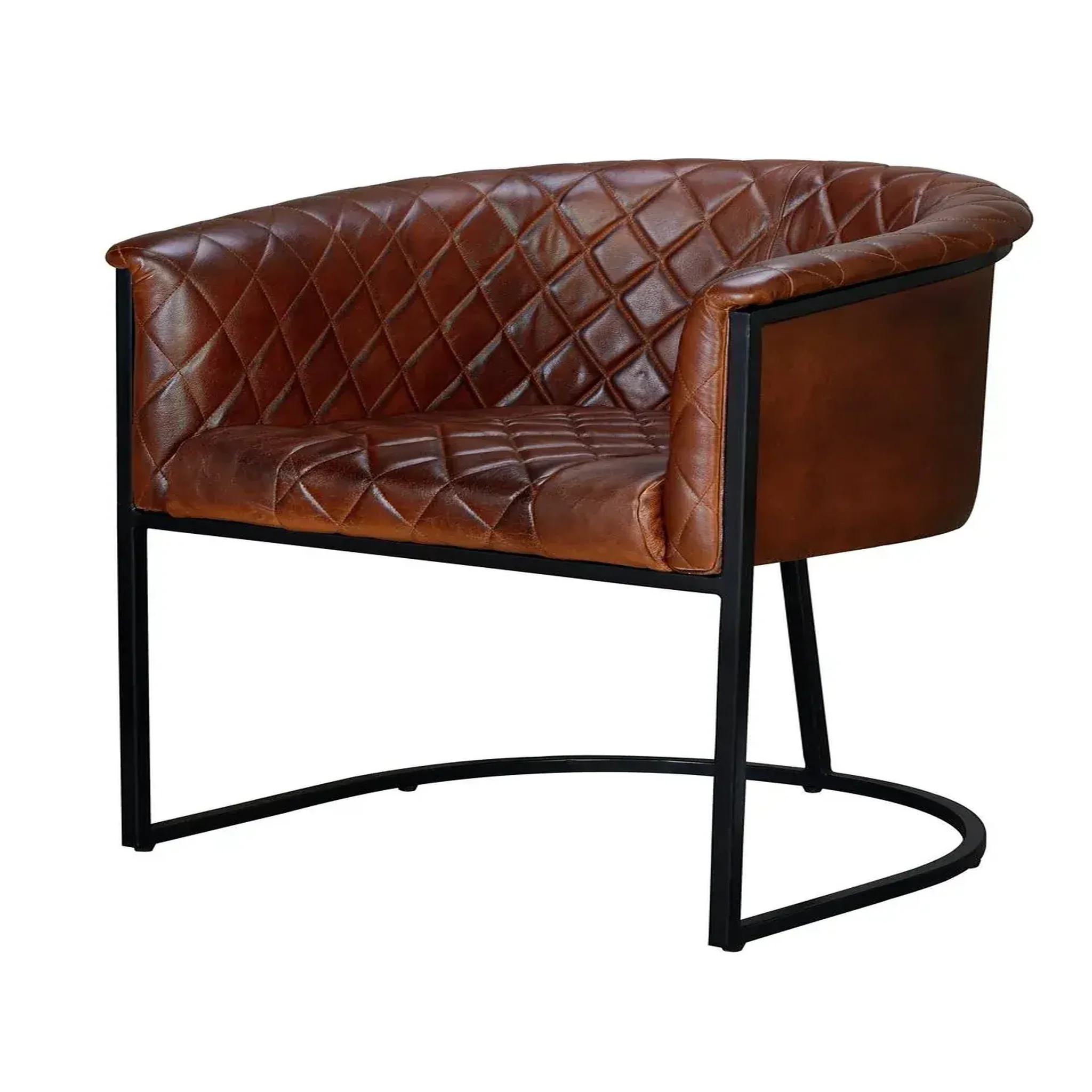 GINER Y COLOMER SL Fauteuil en cuir 62 cm style industriel vintage