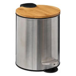 FIVE Poubelle de Salle de Bain  Bambo  3L Argent