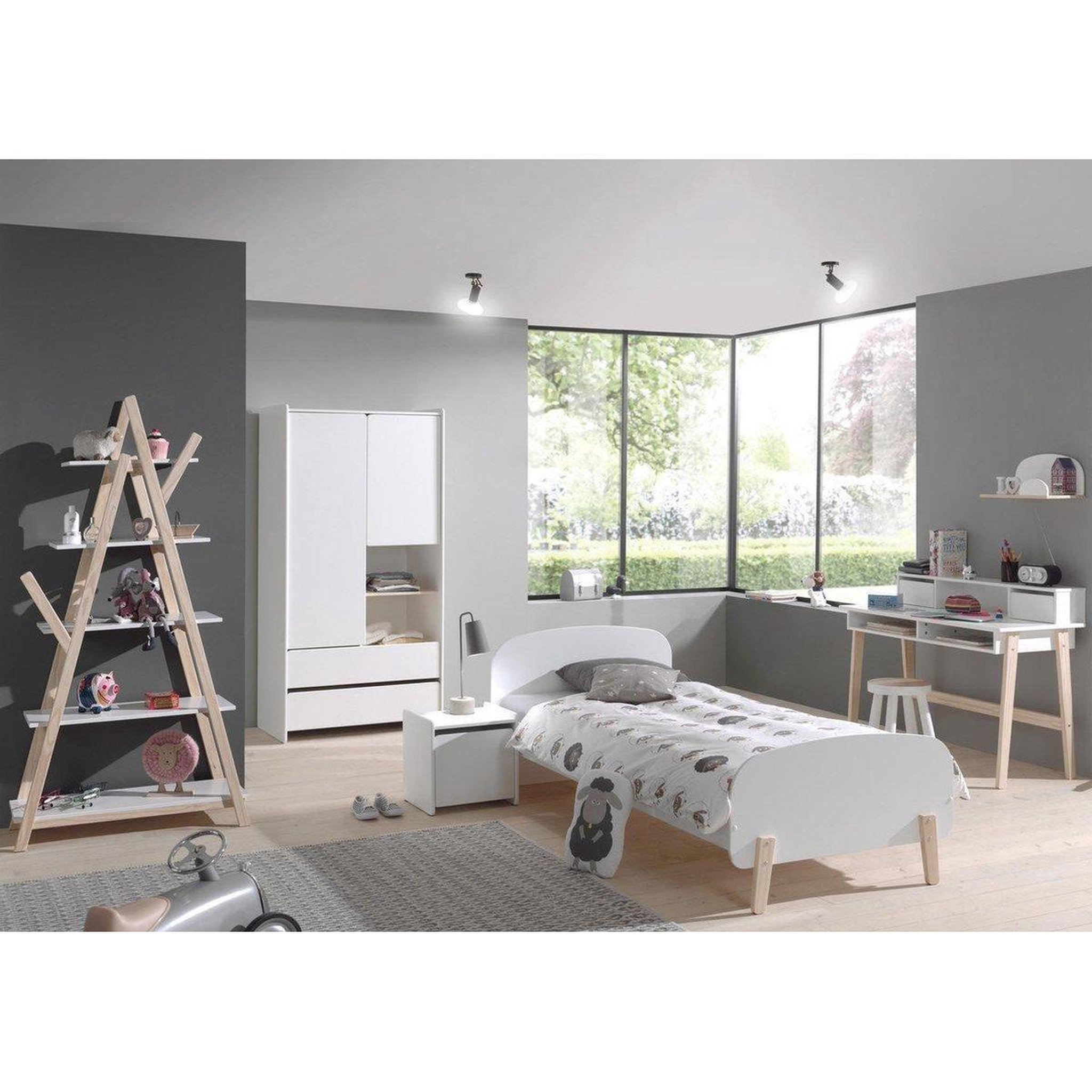 Voir la diapositive 3 : Paris Prix Lit enfant  kiddy  90x200cm blanc & naturel