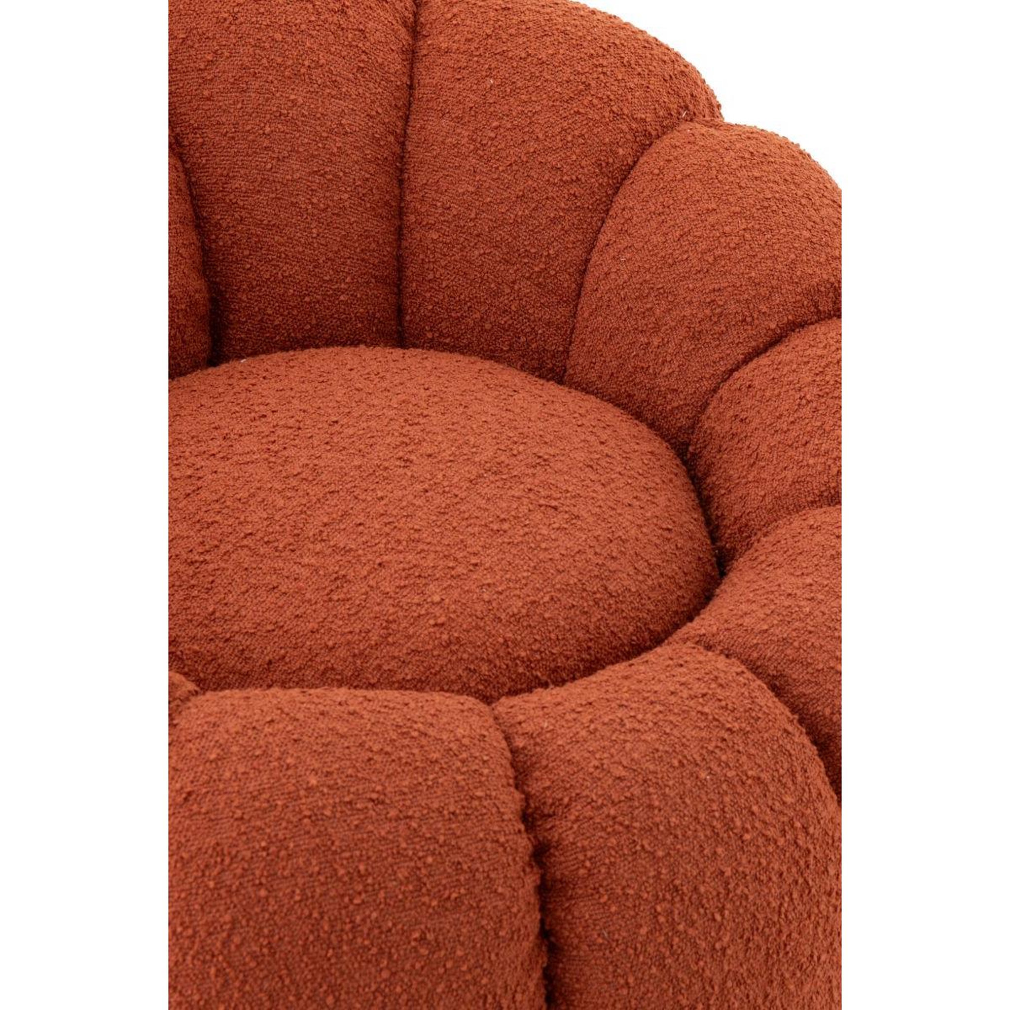 Voir la diapositive 6 : J-LINE Fauteuil coquillage en tissu  fleur  101cm rouille