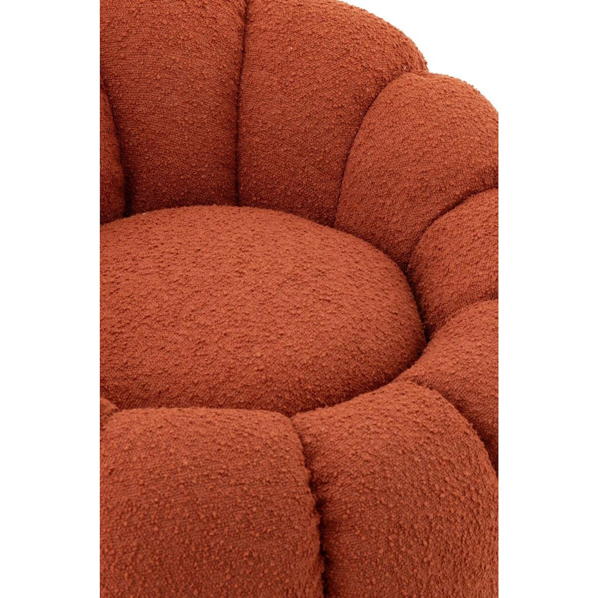 Paris Prix Fauteuil Coquillage en Tissu  Fleur  101cm Rouille