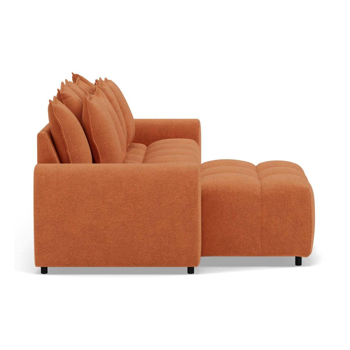 LISA DESIGN Adelaide - canapé d'angle réversible 4 places avec pouf d'appoint en tissu texturé