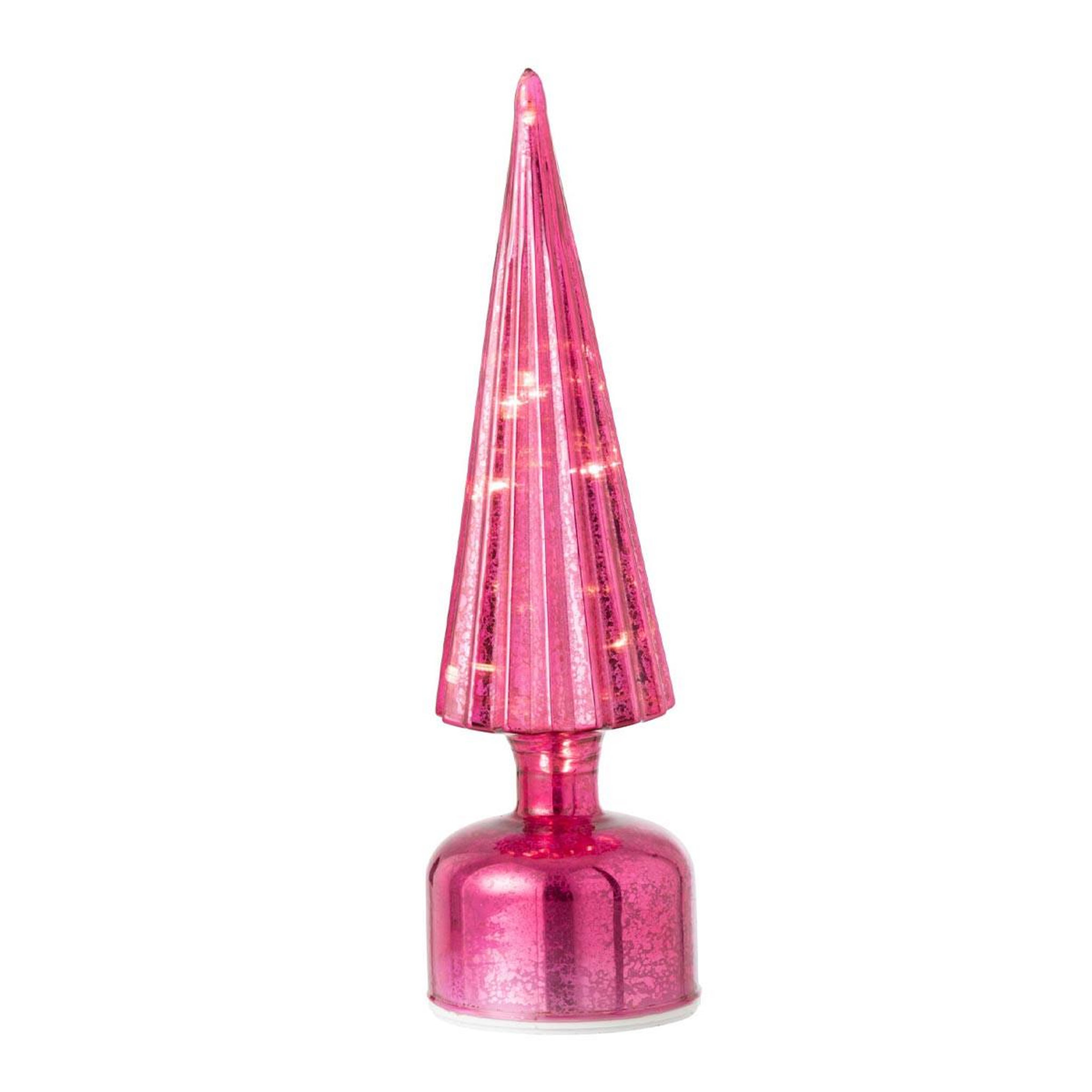 J-LINE Sapin Tournant à LED  Félicie  31cm Rose