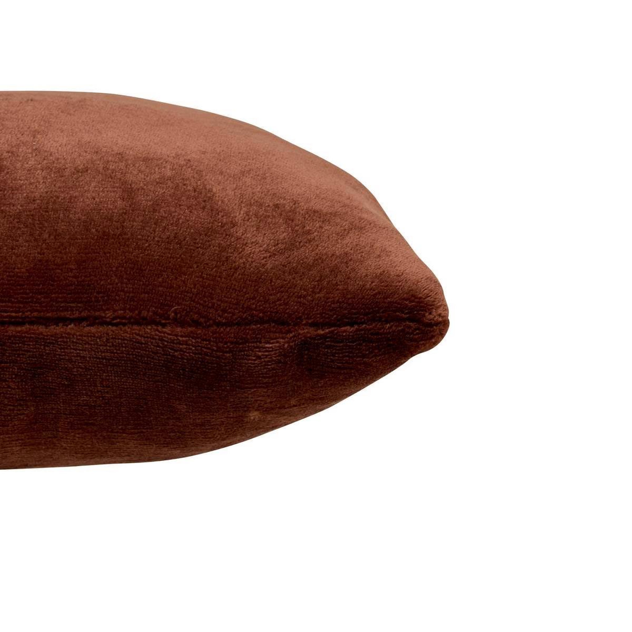 Voir la diapositive 3 : ATMOSPHERA Coussin en flanelle uni  ollis  38x38cm marron tonka