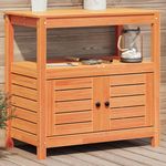VIDAXL Table de rempotage avec etageres marron bois massif de pin