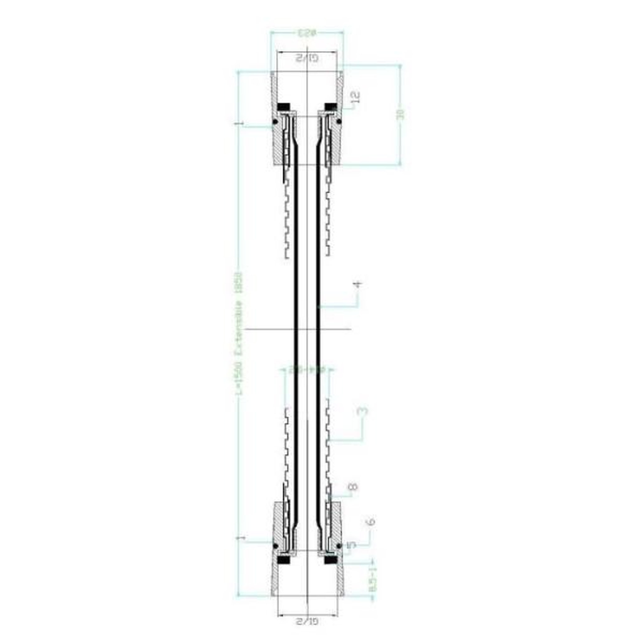 Voir la diapositive 2 : ROUSSEAU Flexible de douche - rousseau - double agrafage en inox chromé - extensible 1,5 a 1,85m - garantie 5 ans