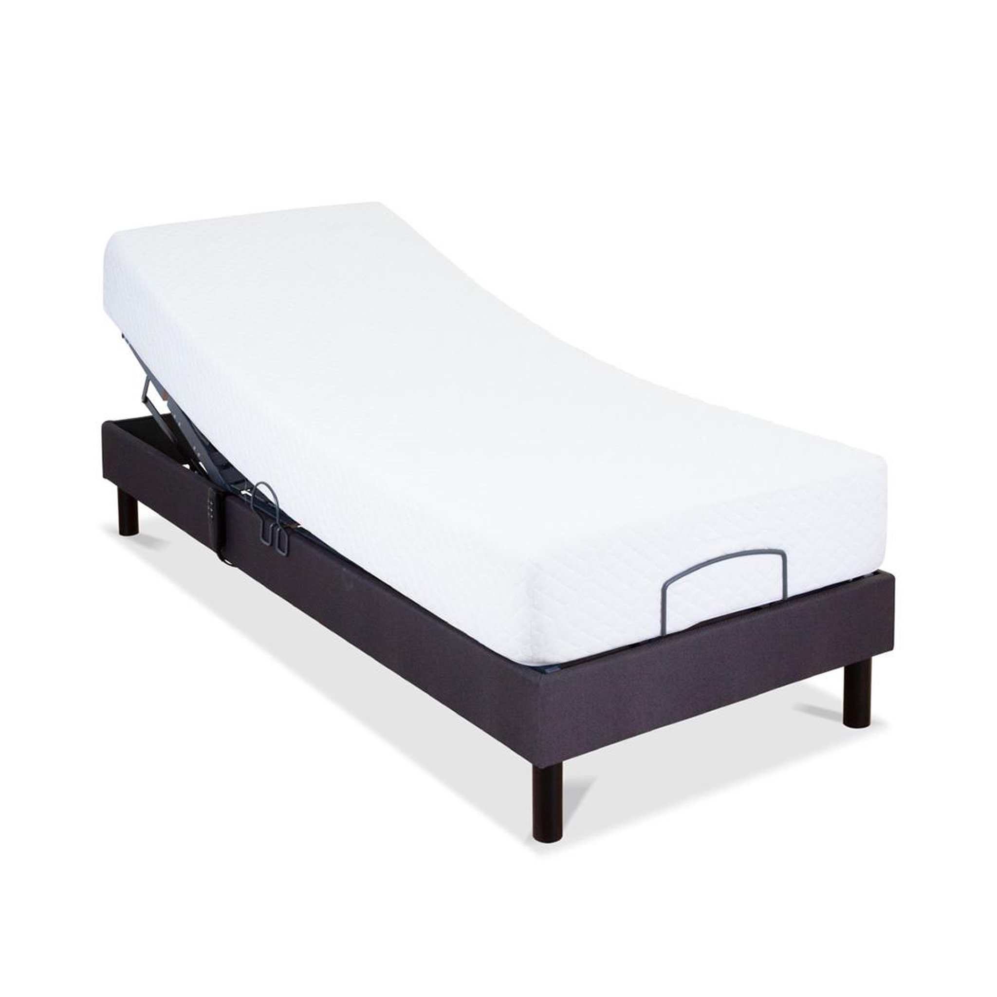 BELLECOUR BELLECOUR LITERIE | Ensemble ATHENA | Sommier électrique + Matelas Mémoire de forme. Coloris disponibles : Gris