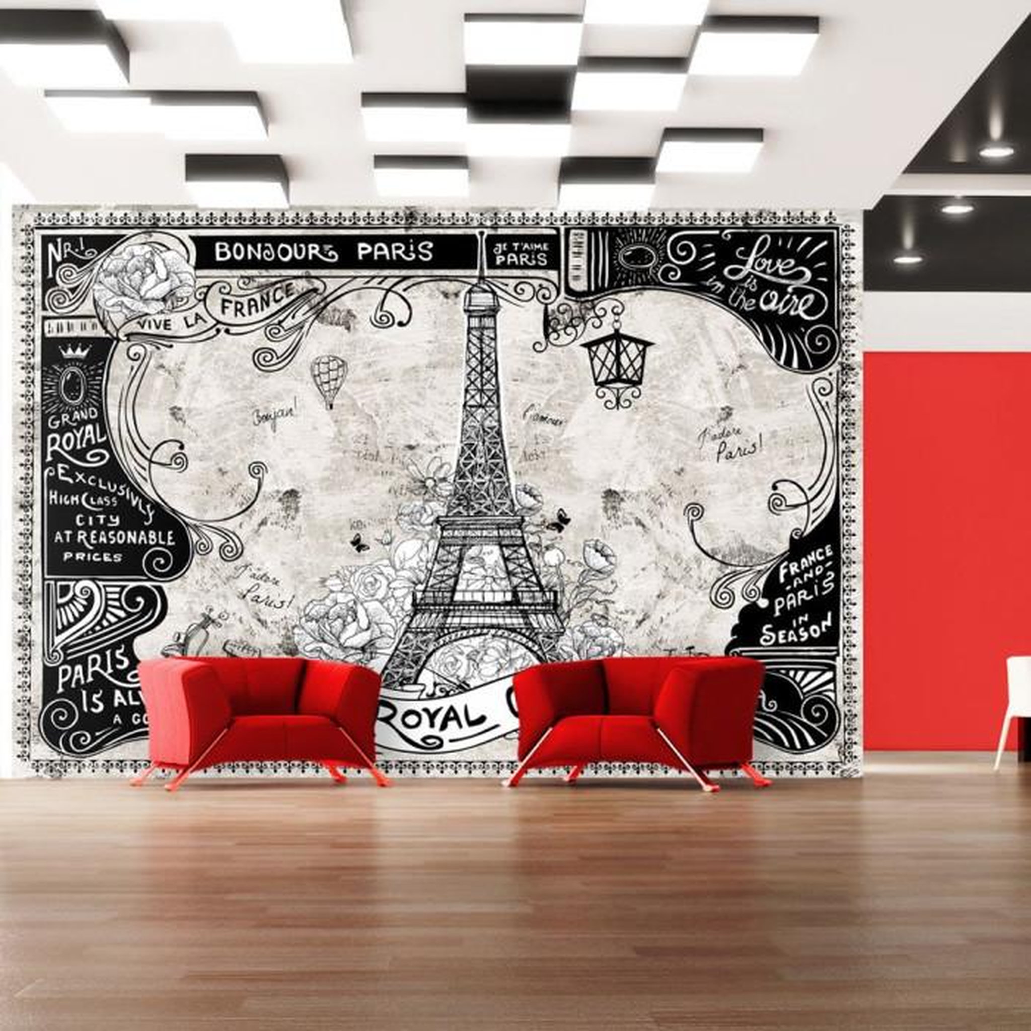 Paris Prix Papier Peint  Bonjour Paris. Coloris disponibles : Multicolore