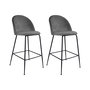 Voir la diapositive 2 : LISA DESIGN Antigua - lot de 2 tabourets de bar - en velours gris
