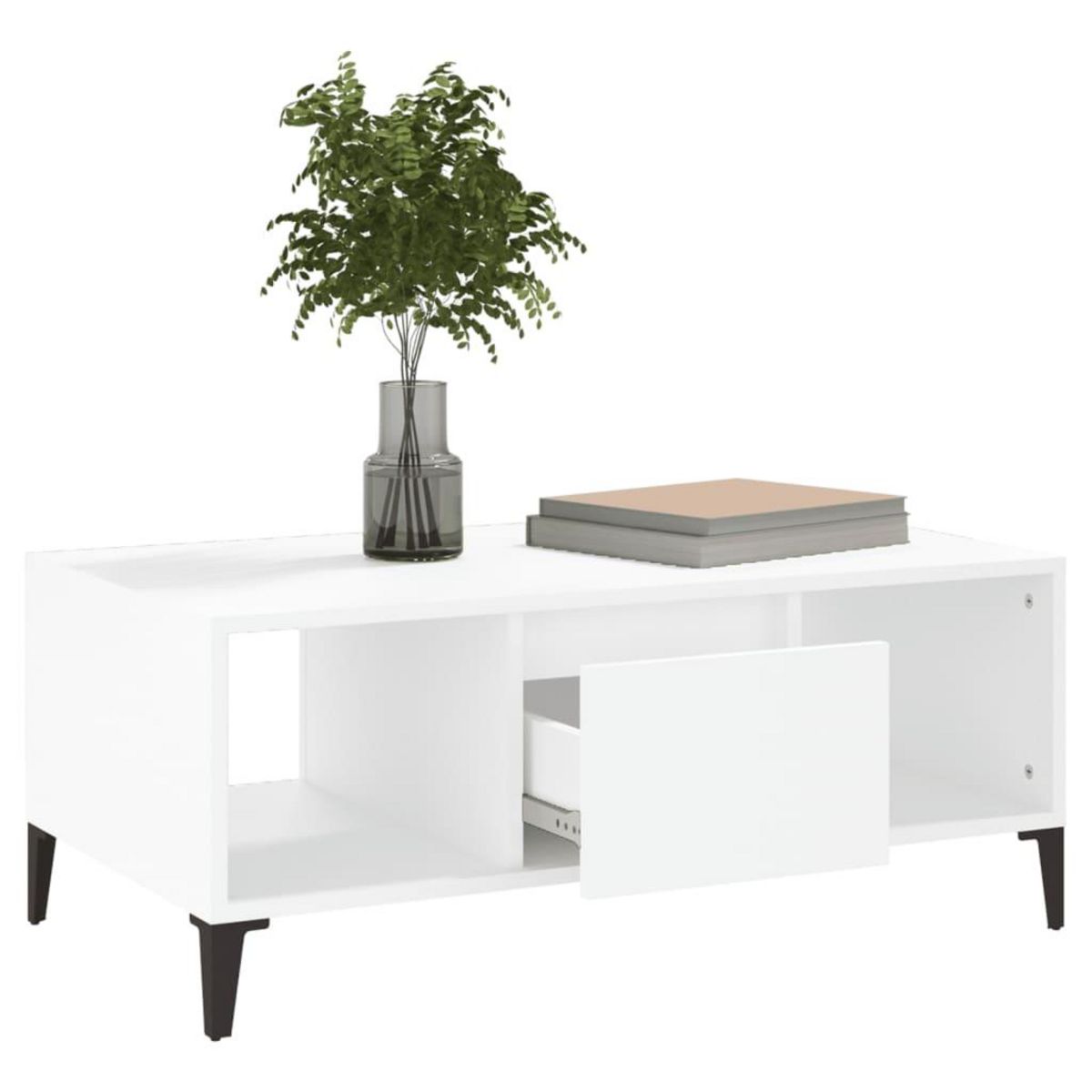 VIDAXL Table basse Blanc 90x50x36,5 cm Bois d'ingenierie