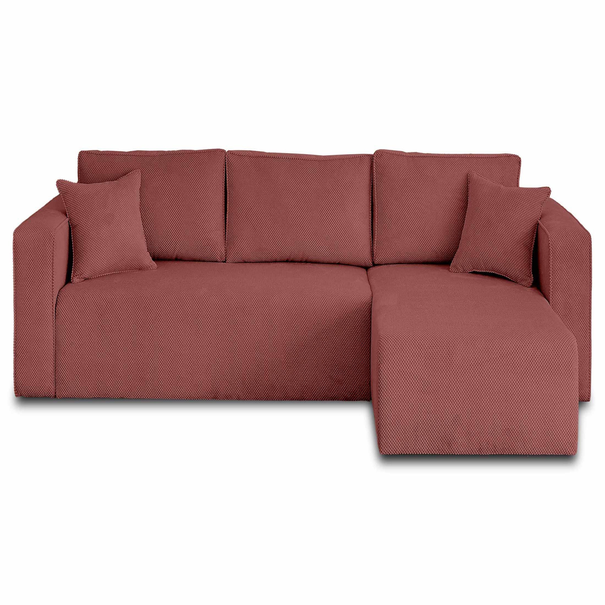 Voir la diapositive 1 : BEST MOBILIER Topaze - canapé d'angle réversible - 4 places - convertible avec coffre - en velours texturé
