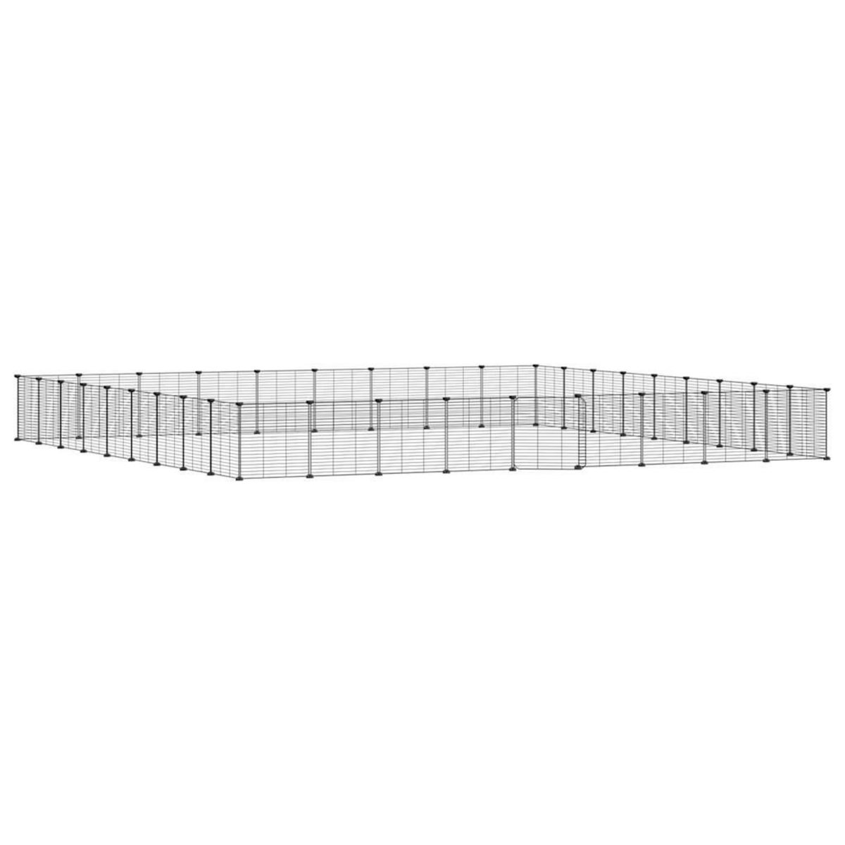 VIDAXL Cage animaux de compagnie a 36 panneaux et porte Noir 35x35 cm