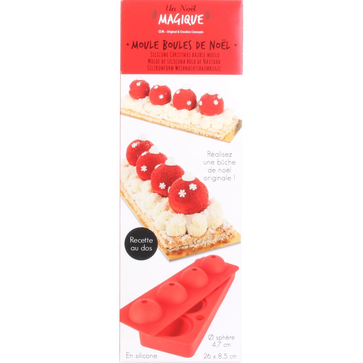 Moule boule de noël x4 silicone