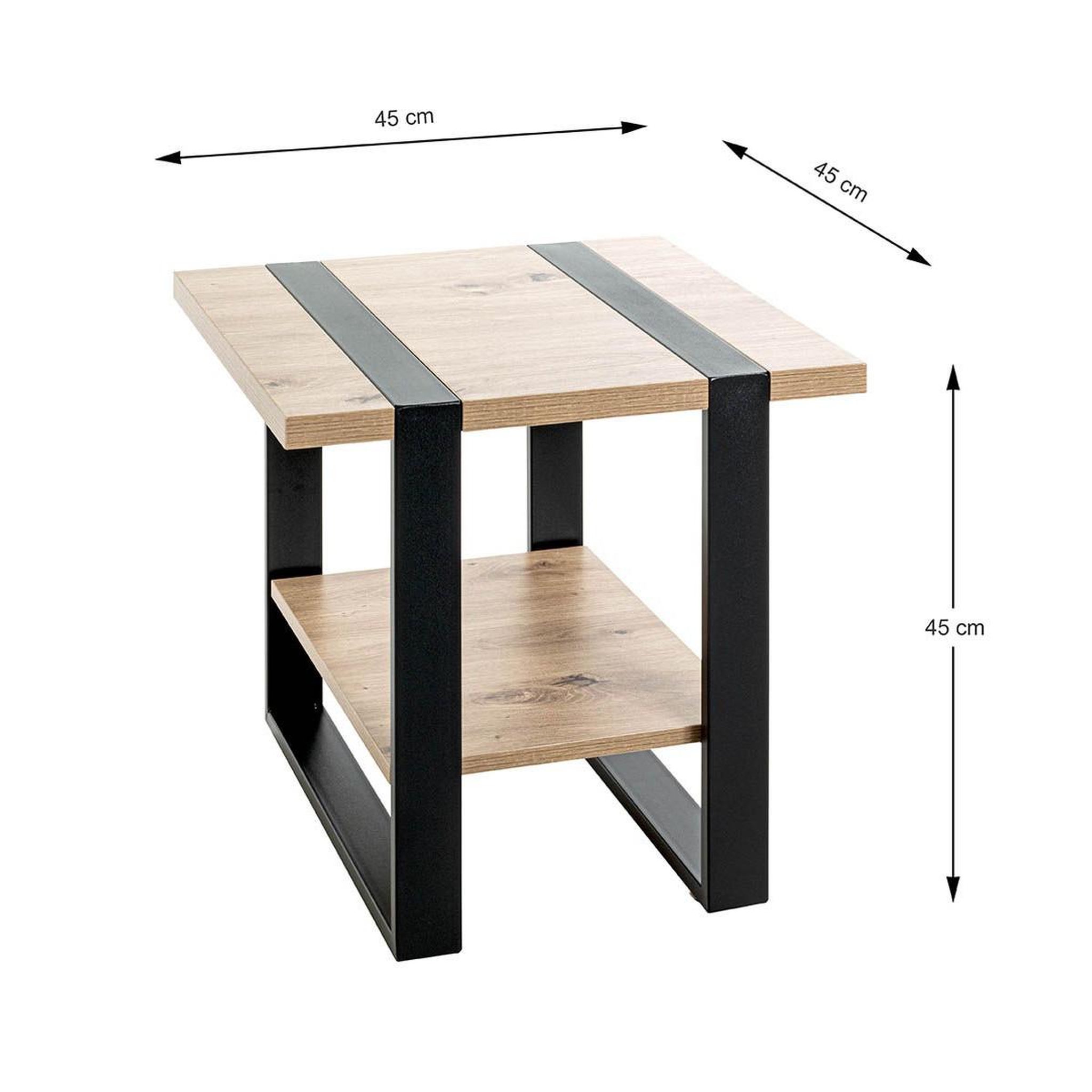Voir la diapositive 5 : Paris Prix Table d'Appoint  Miranda  45cm Chêne & Noir