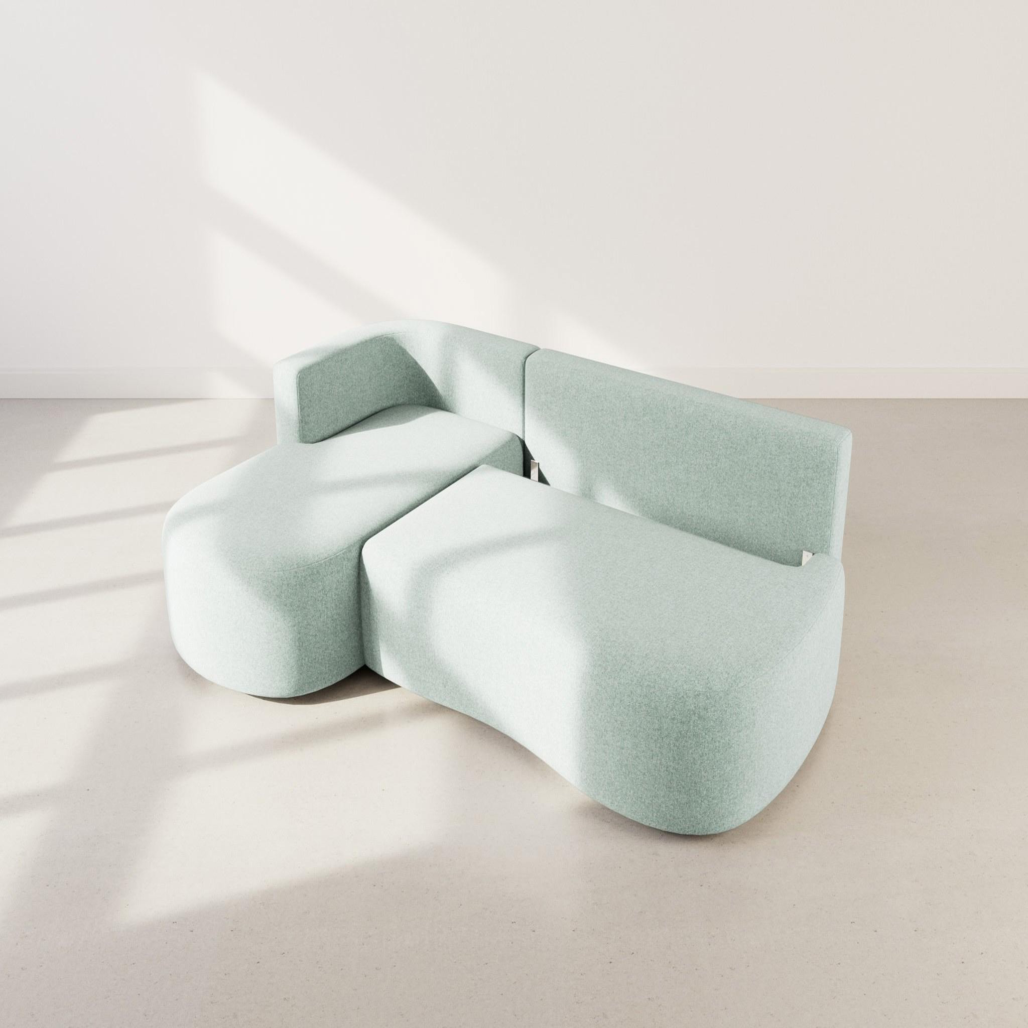 Voir la diapositive 3 : BEST MOBILIER Mahina - canapé d'angle gauche 4 places convertible avec coffre en tissu texturé