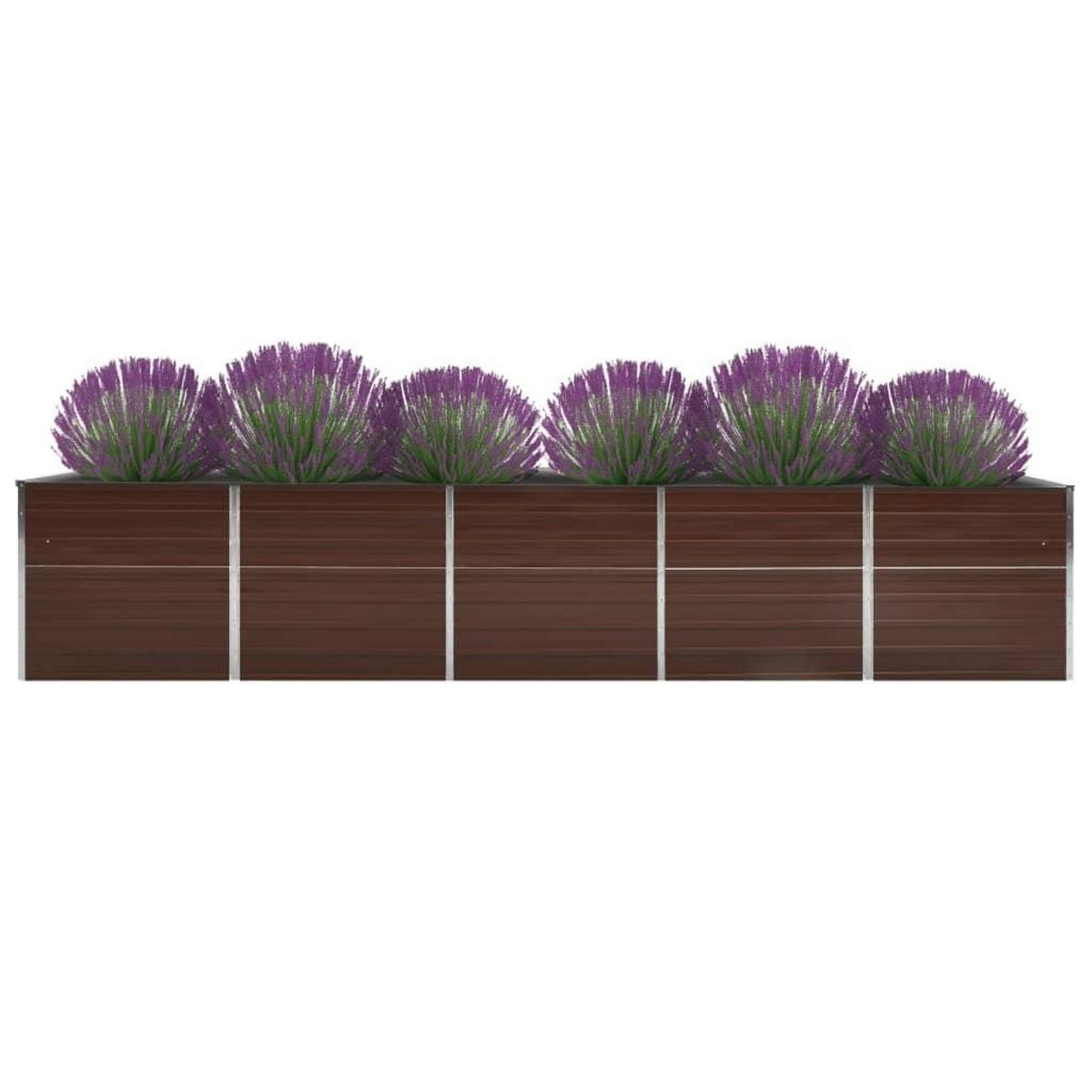 VIDAXL Lit sureleve de jardin Acier galvanise 400x80x77 cm Marron