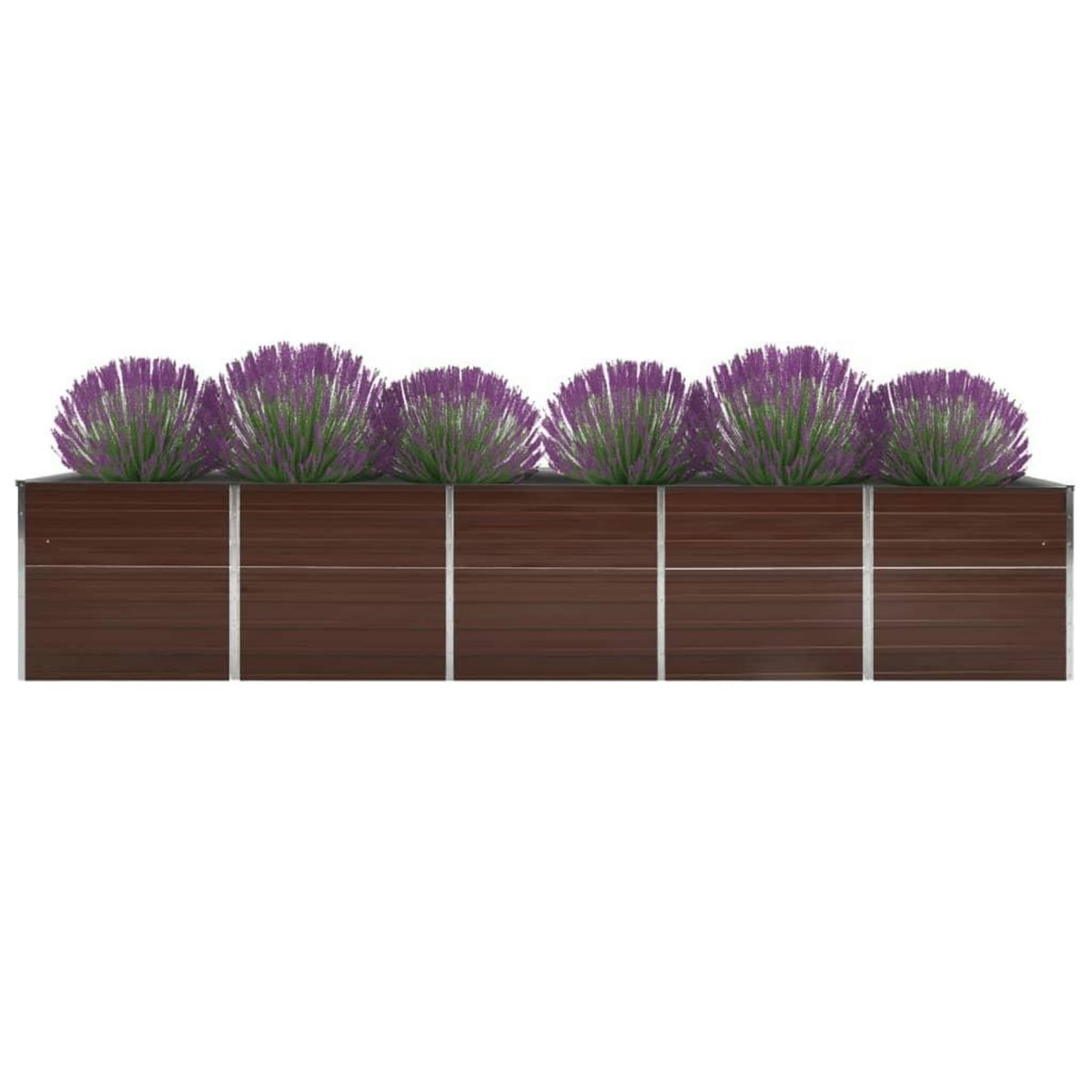 VIDAXL Lit sureleve de jardin Acier galvanise 400x80x77 cm Marron