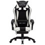 Voir la diapositive 2 : VIDAXL Fauteuil de jeux video et repose-pied Blanc et noir Similicuir