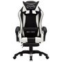 Voir la diapositive 2 : VIDAXL Fauteuil de jeux video et repose-pied Blanc et noir Similicuir