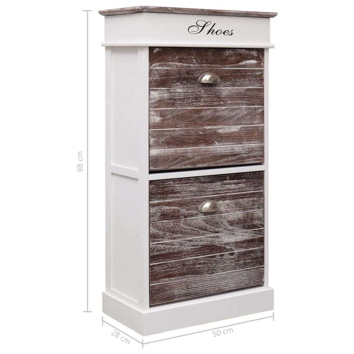 VIDAXL Armoire a chaussures Marron 50 x 28 x 98 cm Bois de Paulownia