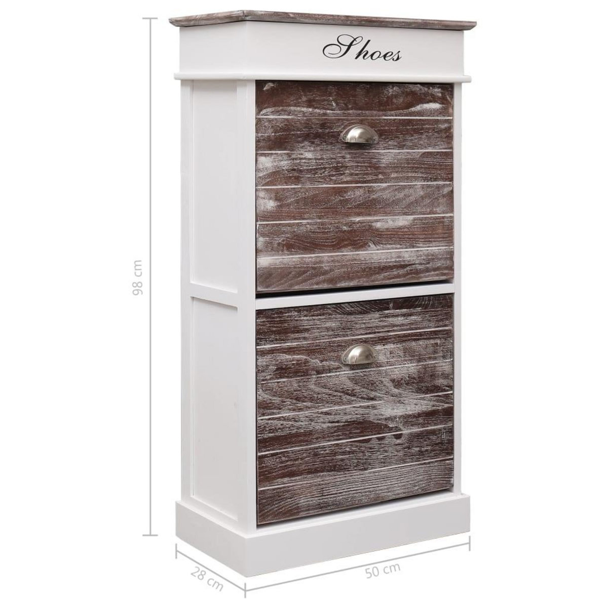 VIDAXL Armoire a chaussures Marron 50 x 28 x 98 cm Bois de Paulownia