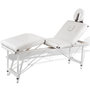 Voir la diapositive 1 : VIDAXL Table pliable de massage Blanc creme 4 zones au cadre aluminium