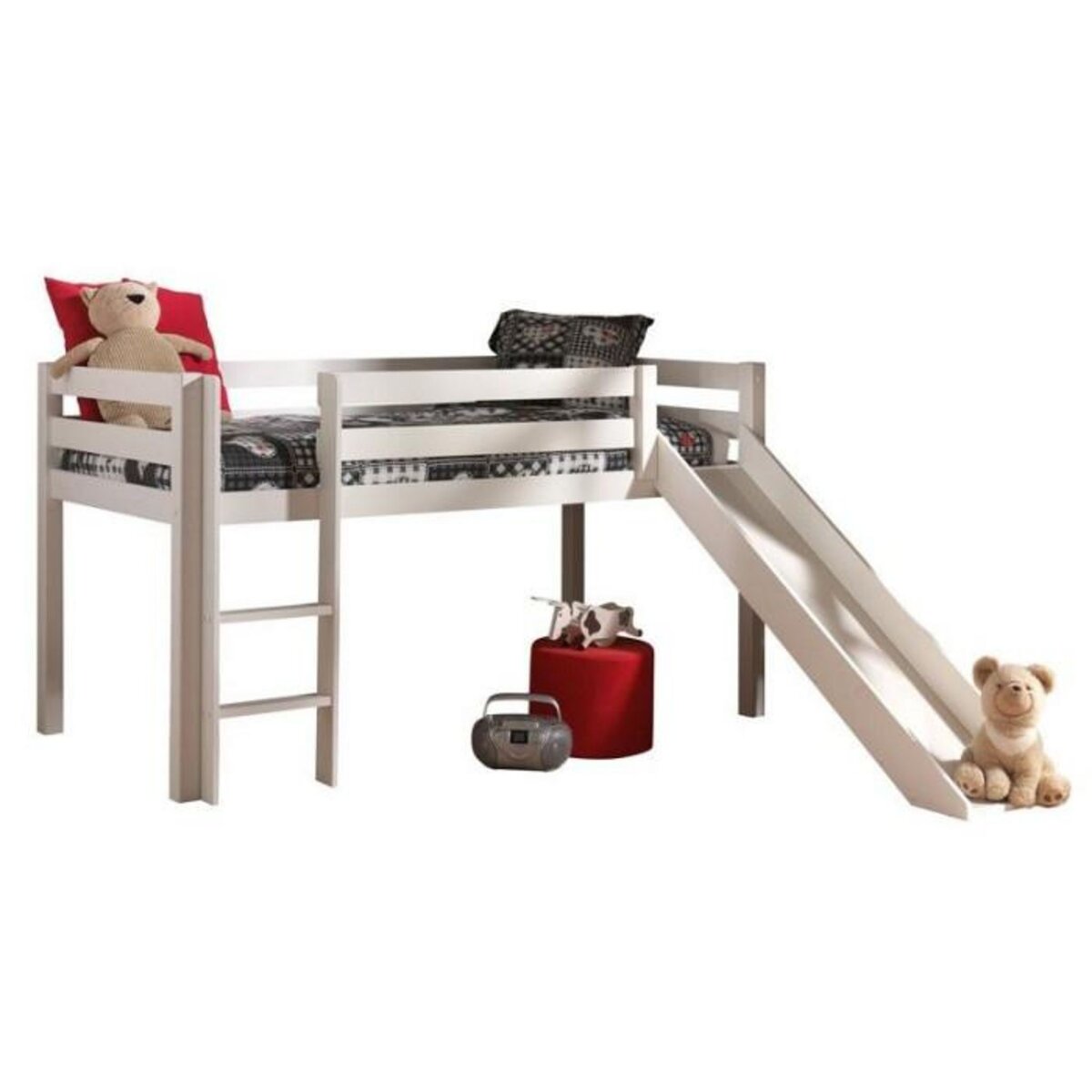 Paris Prix Pack - Lit Enfant, Tente, 3 Pochettes & Tunnel  Pino Princesse  Blanc