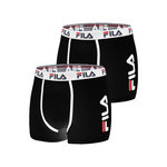 FILA Lot de 2 Boxers coton homme FU5040 Uni. Coloris disponibles : Noir