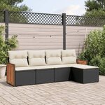 VIDAXL Salon de jardin 5 pcs avec coussins noir resine tressee