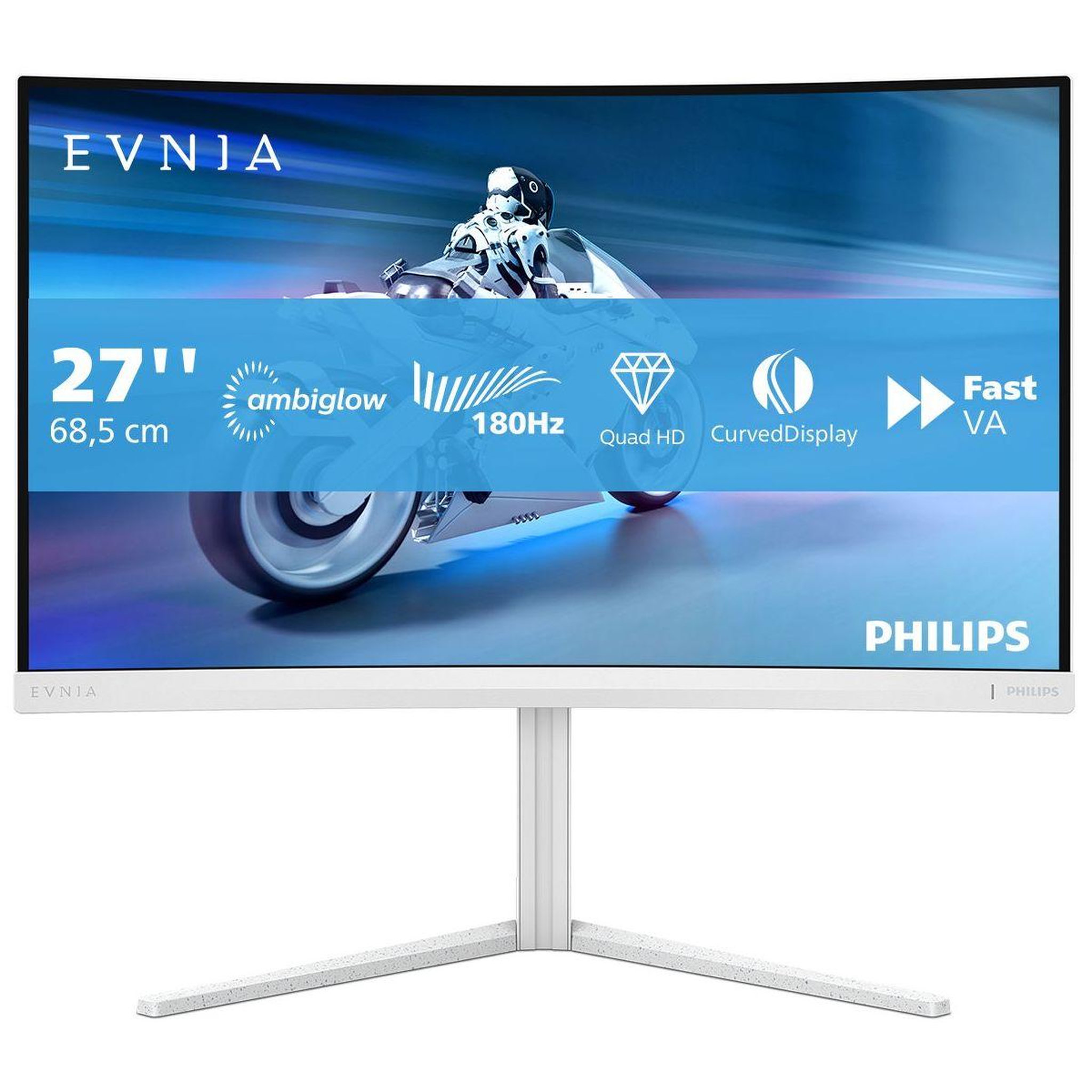 Philips Ecran pc gamer evnia 27m2c5501 27  incurvé qhd 180hz fast va hdr10 ambiglow